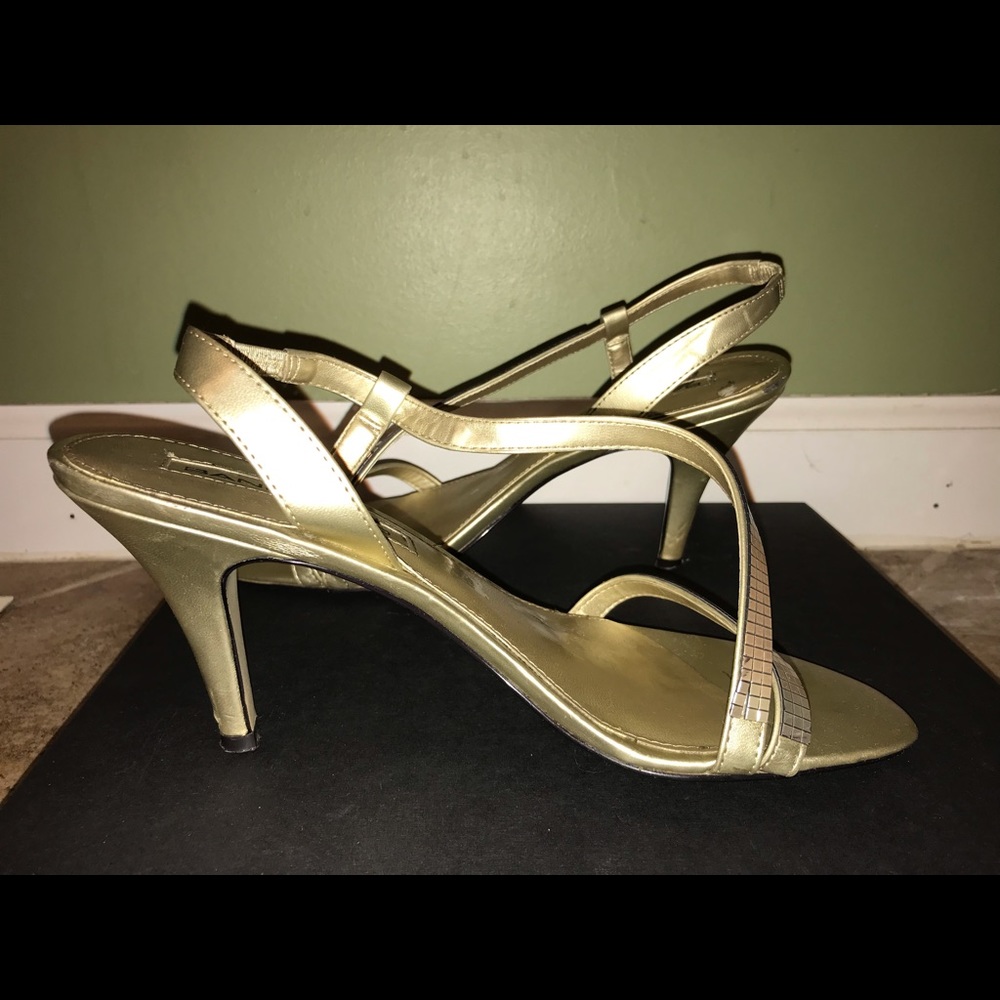 Gold embellished heels